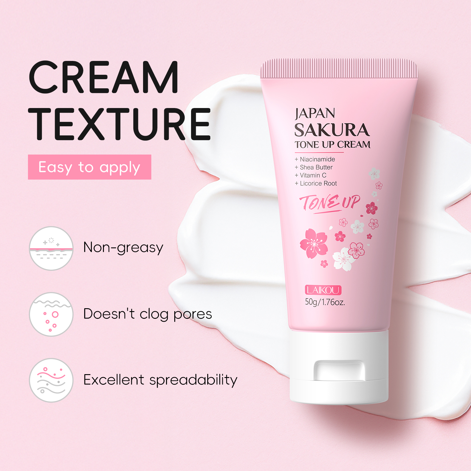 LAIKOU Japan Sakura Tone Up Cr - Shea Butter Raw 리뷰 및 가격