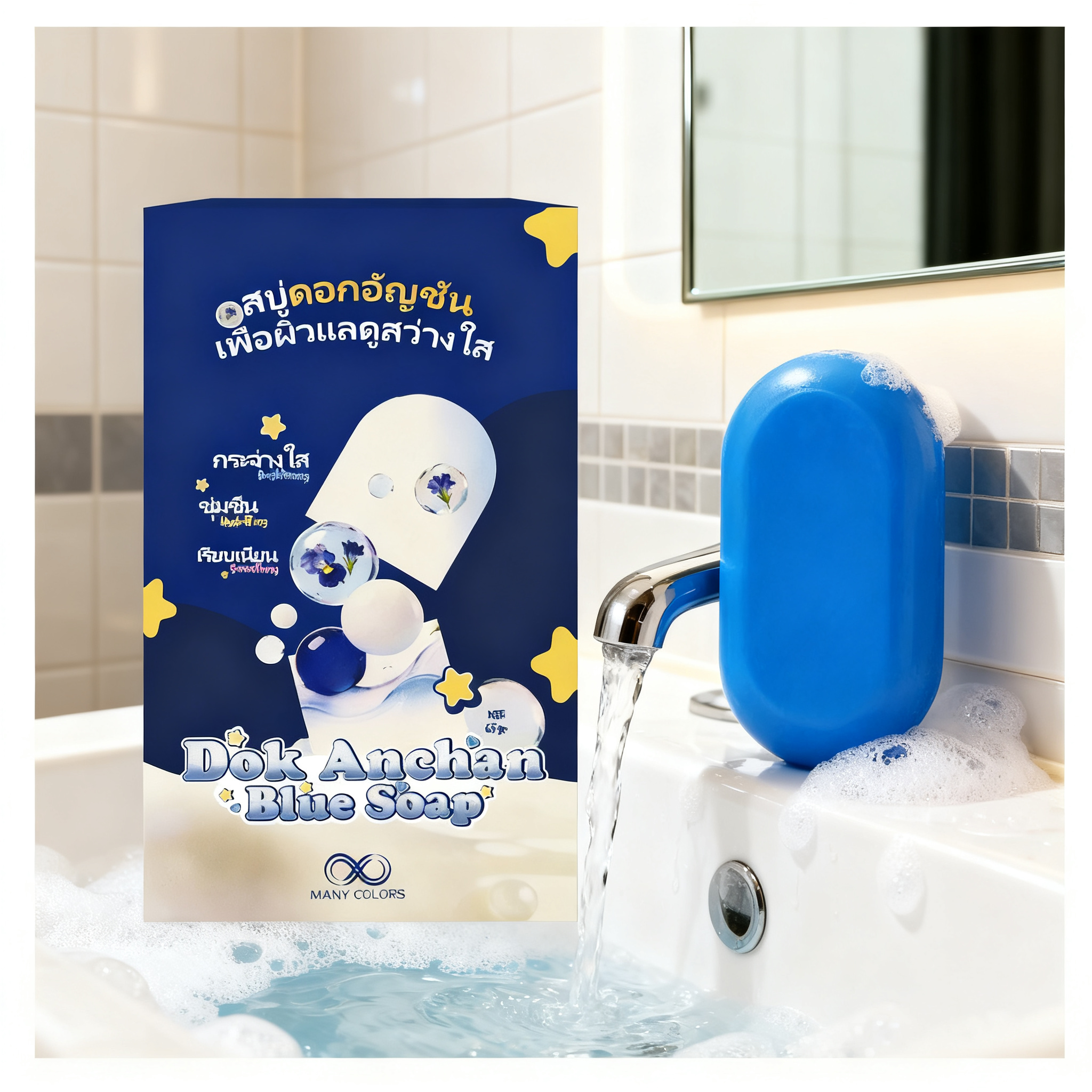 65G 1/2/3pcs Dok Anchan Blue S - Castor Oil Soap 리뷰 및 가격