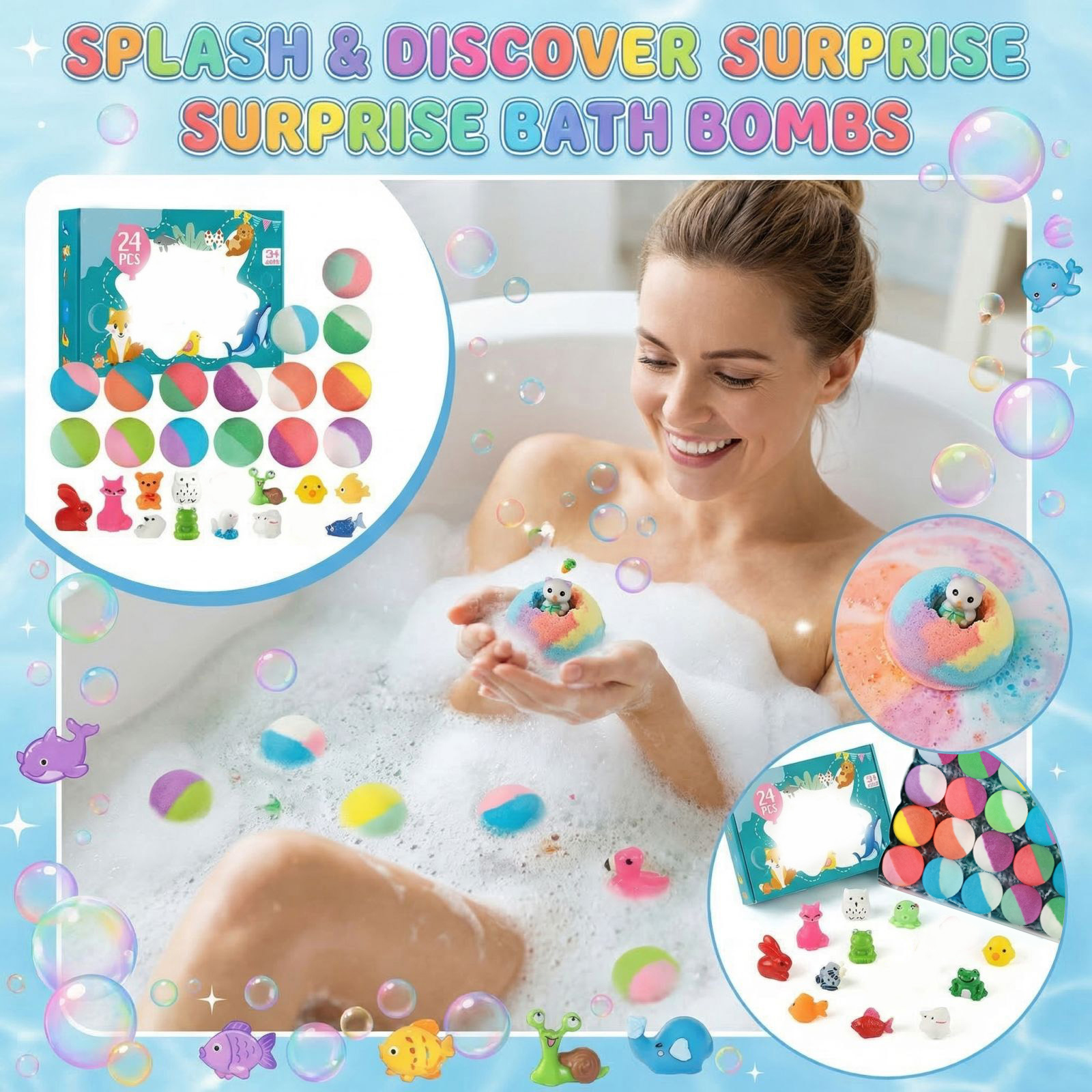 24 PCS Surprise Bath Bombs Spa - Shea Butter Raw 리뷰 및 가격