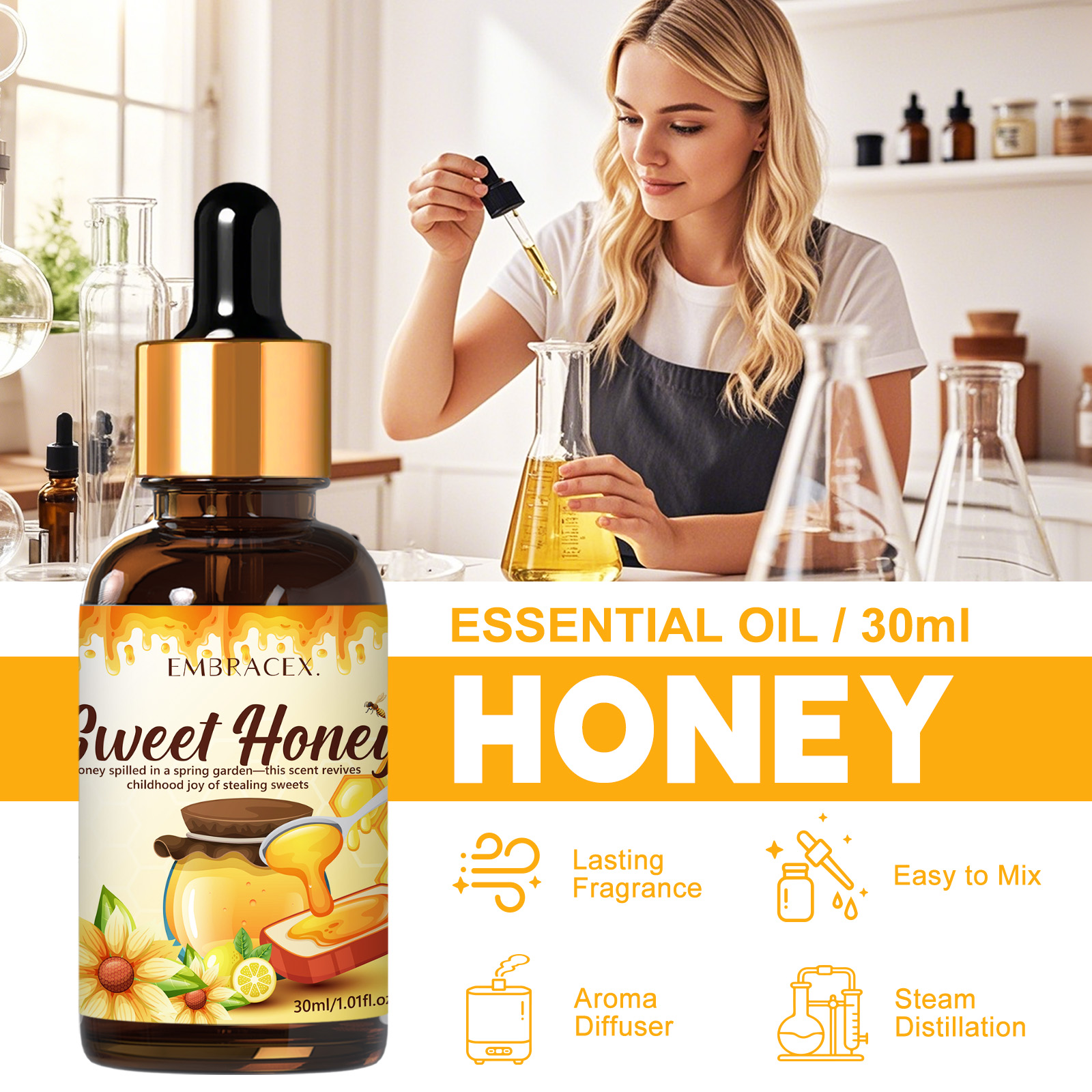 30ml Honey Essential Oil Food  - Soap Making Friend 리뷰 및 가격